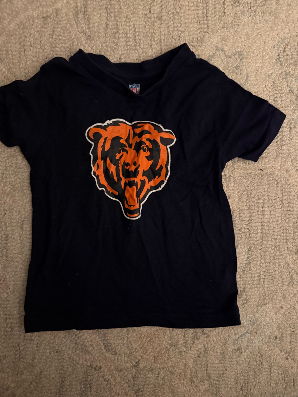 Chicago Bears Kids' Navy Blue Tee with Orange Bear Logo 3T